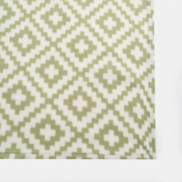 OHS Geo Tile Throw Over Bed Blanket Travel Garden Chair Fleece Bedspread, Sage - thumbnail 7