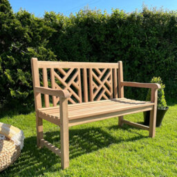 2 Seater Wooden Teak Garden Bench - thumbnail 4
