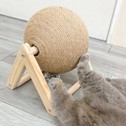 A Cat Scratching Toy Natural Sisal Rotatable Ball Interactive Kitten Scratcher Toy - thumbnail 6