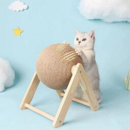 A Cat Scratching Toy Natural Sisal Rotatable Ball Interactive Kitten Scratcher Toy - thumbnail 1