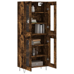 Berkfield Elegant Highboard Smoked Oak 69.5X34X180 Cm Engineered Wood - thumbnail 3