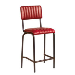 Creme Mid Bar Stool - Ribbed - Lascari Red - thumbnail 1