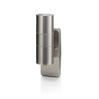 Auraglow Dusk Till Dawn Sensor Stainless Steel Up & Down Outdoor Wall Light - Avebury - Fitting Only - image 1