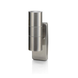 Auraglow Dusk Till Dawn Sensor Stainless Steel Up & Down Outdoor Wall Light - Avebury - Fitting Only - thumbnail 1