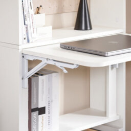 Sobuy Fwt92-H-W,  Computer Desk Home Office Desk Folding Table With 5 Shelves Study Table,white,w63Xd57Xh145 - thumbnail 5