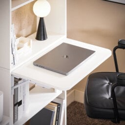 Sobuy Fwt92-H-W,  Computer Desk Home Office Desk Folding Table With 5 Shelves Study Table,white,w63Xd57Xh145 - thumbnail 9
