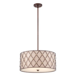 Luminosa Lighting Elstead 4 Light Large Ceiling Pendant Copper Brown Lattice, E27 - thumbnail 1