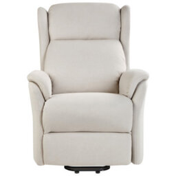 Beliani Electric Recliner Chair Elegy Fabric Cream - thumbnail 5