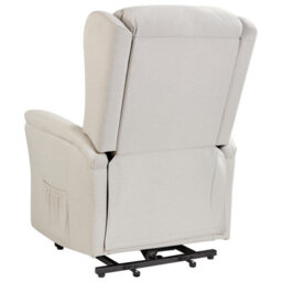 Beliani Electric Recliner Chair Elegy Fabric Cream - thumbnail 6