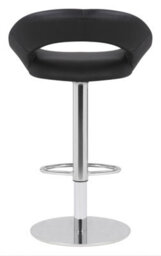 Lamboro Deluxe Sorrento Real Leather Kitchen & Breakasft Bar Stool,  Adjustable Swivel Gas Lift, Black - thumbnail 5
