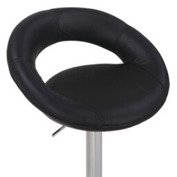 Lamboro Deluxe Sorrento Real Leather Kitchen & Breakasft Bar Stool,  Adjustable Swivel Gas Lift, Black - thumbnail 7