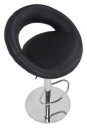 Lamboro Deluxe Sorrento Real Leather Kitchen & Breakasft Bar Stool,  Adjustable Swivel Gas Lift, Black - thumbnail 6