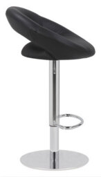 Lamboro Deluxe Sorrento Real Leather Kitchen & Breakasft Bar Stool,  Adjustable Swivel Gas Lift, Black - thumbnail 2