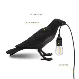 Raven Lamp Wall Or Table Sconce- With Free E27 Bulb, Original Decorative Style - thumbnail 4