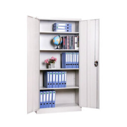 Grey Metal Storage Cabinet 180Cm 2 Door Lockable Garage - thumbnail 3