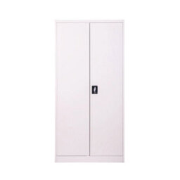Grey Metal Storage Cabinet 180Cm 2 Door Lockable Garage - thumbnail 1