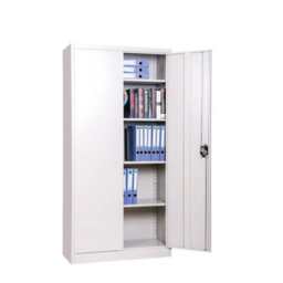 Grey Metal Storage Cabinet 180Cm 2 Door Lockable Garage - thumbnail 4