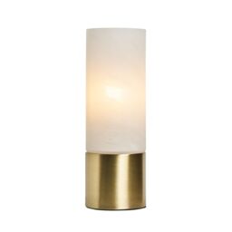 Inlight Naiba Marble Cylinder Brushed Satin Opal Brass Effect Table Lamp - thumbnail 2