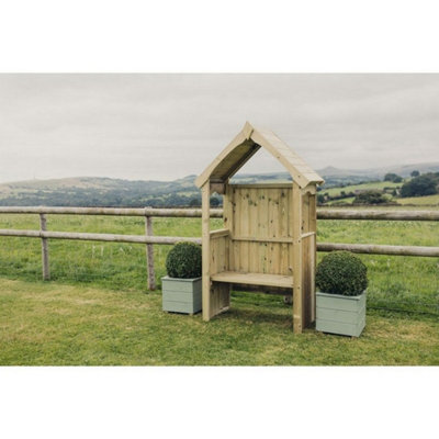 Churnet Valley Garden Furniture Ltd Poppy Arbour - Timber - L61 X W120 X H205 Cm - Garden Furniture - Set Of Waterproof Cushions Included - image 1