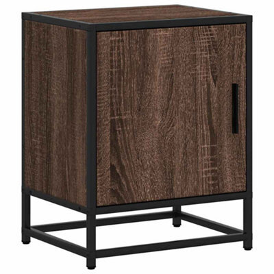 Berkfield Elegant Bedside Cabinet Brown Oak 40X31X50 Cm Engineered Wood And Metal