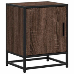 Berkfield Elegant Bedside Cabinet Brown Oak 40X31X50 Cm Engineered Wood And Metal