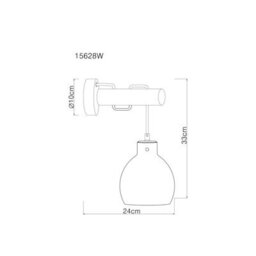 Luminosa Lighting Luminosa Ryan Wall Lamp Matt Black Smoke Glass Shade 1X E27 - thumbnail 4