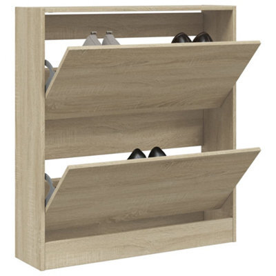 Walplus Shoe Cabinet Sonoma Oak 80X21X87.5 Cm Engineered Wood - image 1