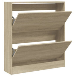 Walplus Shoe Cabinet Sonoma Oak 80X21X87.5 Cm Engineered Wood - thumbnail 2