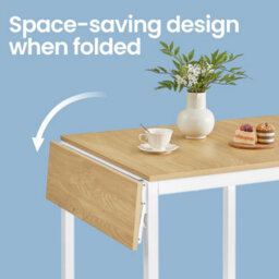 Songmics Folding Dining Table, Drop Leaf Extendable, For Small Spaces, Seats 2-4 People, Industrial, 78 X 120 X 76.2 Cm - thumbnail 3