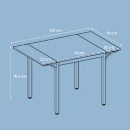 Songmics Folding Dining Table, Drop Leaf Extendable, For Small Spaces, Seats 2-4 People, Industrial, 78 X 120 X 76.2 Cm - thumbnail 5