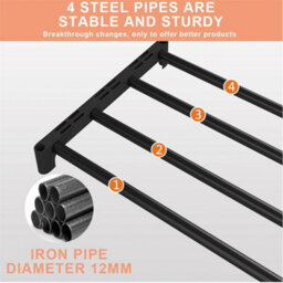 8 Tier Metal Shoe Rack Stand Large Capacity Sturdy Storage Shelf Home Organiser - thumbnail 5