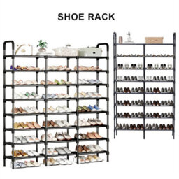 8 Tier Metal Shoe Rack Stand Large Capacity Sturdy Storage Shelf Home Organiser - thumbnail 3