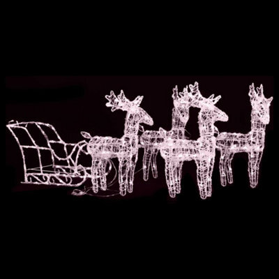 Walplus Reindeers & Sleigh Christmas Decoration 280X28X55 Cm Acrylic - image 1
