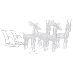Walplus Reindeers & Sleigh Christmas Decoration 280X28X55 Cm Acrylic - thumbnail 3