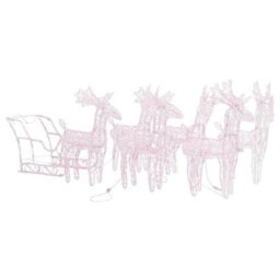 Walplus Reindeers & Sleigh Christmas Decoration 280X28X55 Cm Acrylic - thumbnail 2