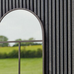 Ivyline Outdoor Black Metal Framed Arched Mirror 90Cms (24223) - thumbnail 2