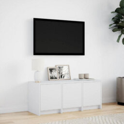 Berkfield Tv Cabinet With Led White 97X34X40 Cm Engineered Wood - thumbnail 4