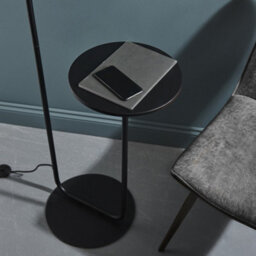 Luminosa Lighting Luminosa Carrara Floor Lamp Satin Black Paint & Black Fabric - thumbnail 5
