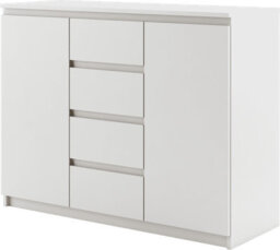 Arte Idea 4 Contemporary Sideboard Cabinet 4 Drawers 2 Doors 2 Shelves White For A Modern Home H850mm W1090mm D400mm - thumbnail 3