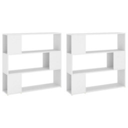 Berkfield Book Cabinet Room Divider White 100X24X188 Cm - thumbnail 7