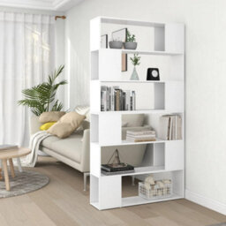 Berkfield Book Cabinet Room Divider White 100X24X188 Cm - thumbnail 1