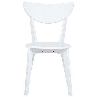 Beliani White Dining Chairs Set Of 2 Armless With Curved Back And Mdf Seat - image 1