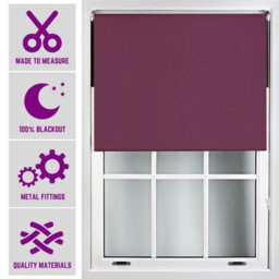 Furnished Made To Measure Blackout Roller Blinds With Metal Fittings - Aubergine Blind For Home And Office (W)240Cm (L)210Cm - thumbnail 1