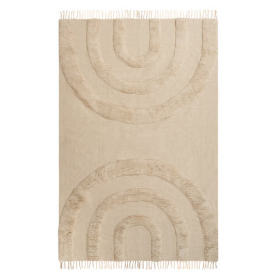 Beliani Kids Rug Nako Beige 140 X 200 Cm Cotton - image 1