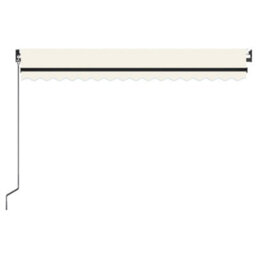 Berkfield Manual Retractable Awning With Led 400X350 Cm Cream - thumbnail 4