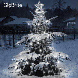 Globrite Outdoor Waterfall Christmas Curtain Tree, 350 Led, Cool White Mains Powered Plug-In Fairy Lights For Window & Tree Decor - thumbnail 5