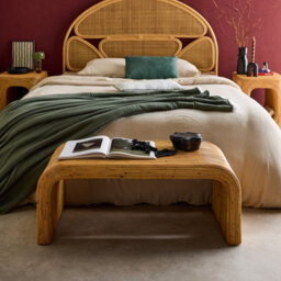 Sweeek - Bench End Of Bed In Natural Rattan 100Cm Rounded Edges W 100 X D 45 X H 40Cm