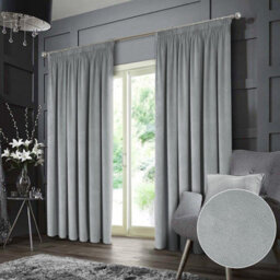 Luxury Living Montreal Taped Top Grey Curtains - thumbnail 1