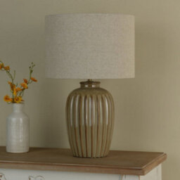 Pagazzi Lighting Pagazzi Zinnia Brown Ribbed Table Lamp - thumbnail 2