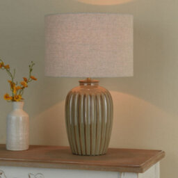 Pagazzi Lighting Pagazzi Zinnia Brown Ribbed Table Lamp - thumbnail 1